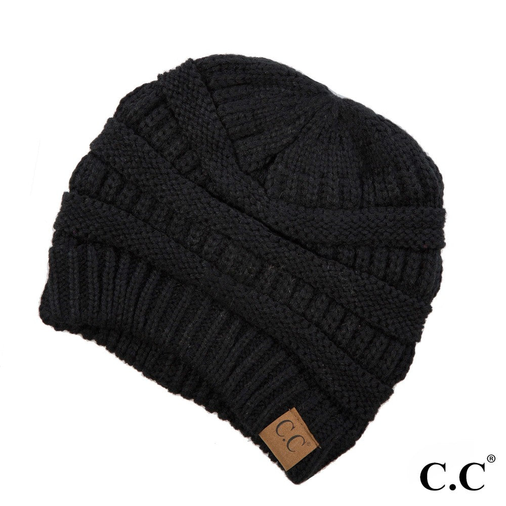 CC Ribbed Beanie-Black