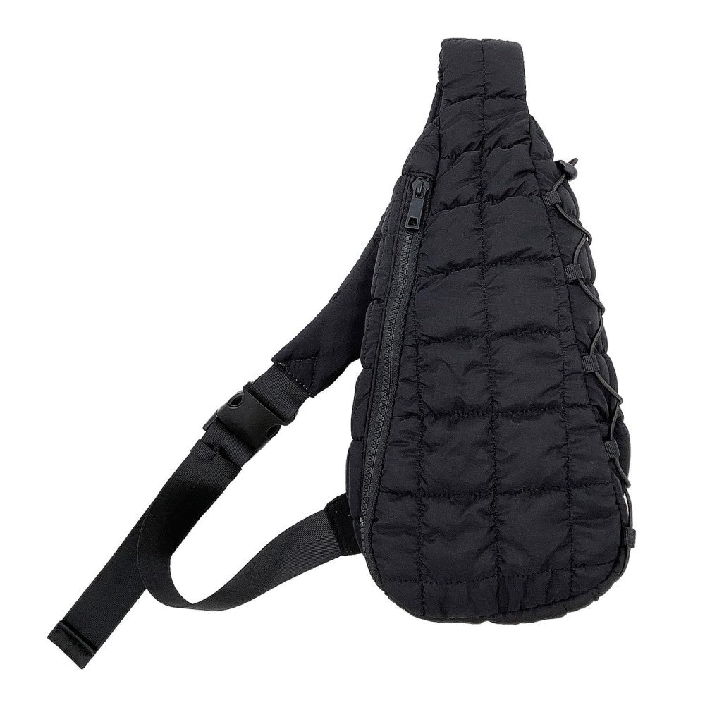 On the Go Quilted Crossbody-Black