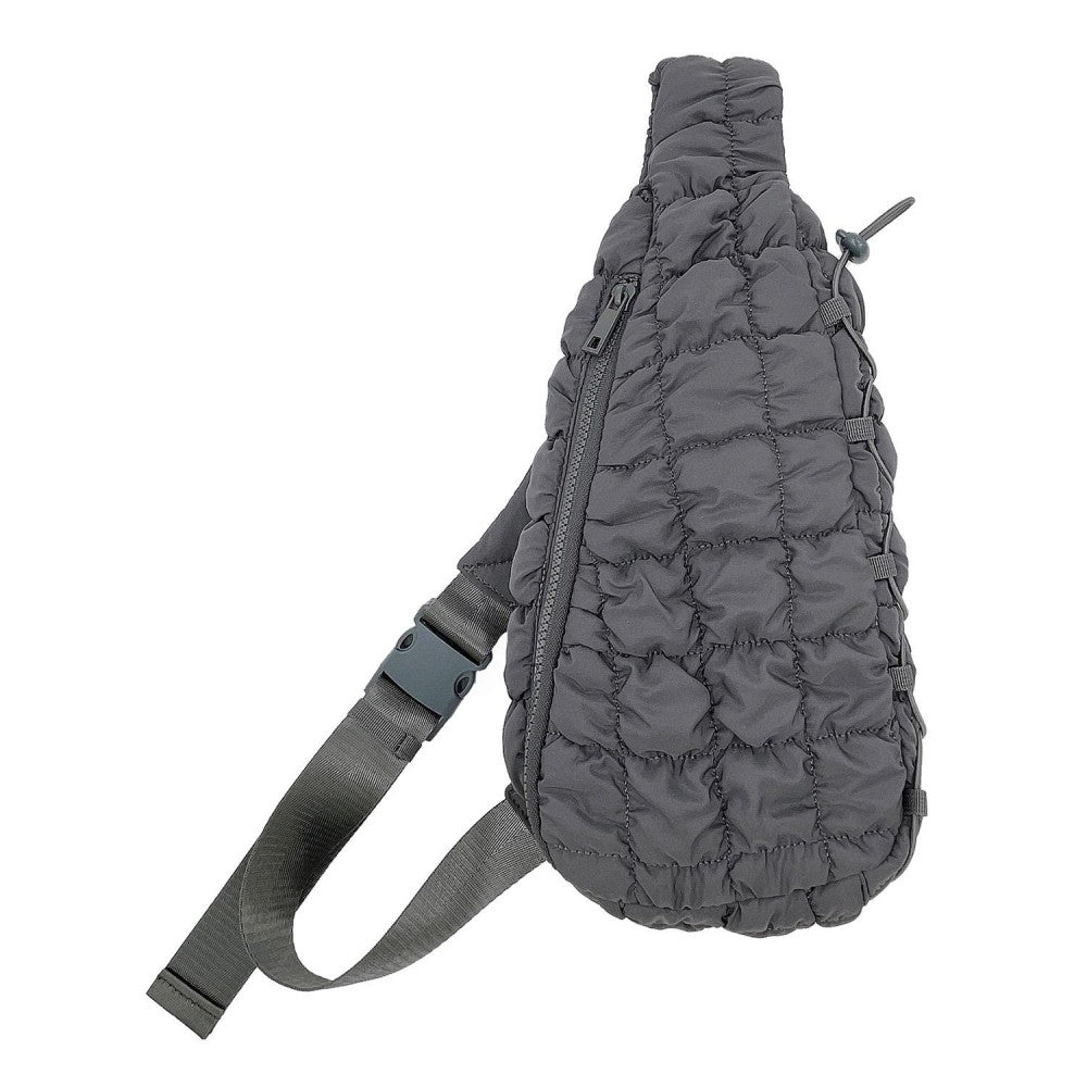 On the Go Quilted Crossbody-Gray