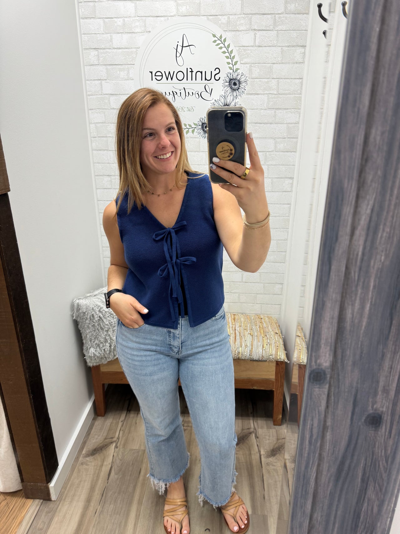 The Sweet Tie Sweater Vest- Navy