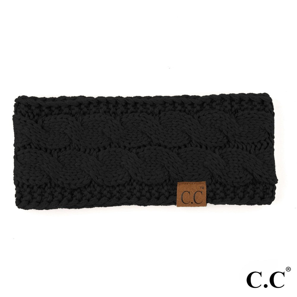 CC Cable Knit Headwrap - Black