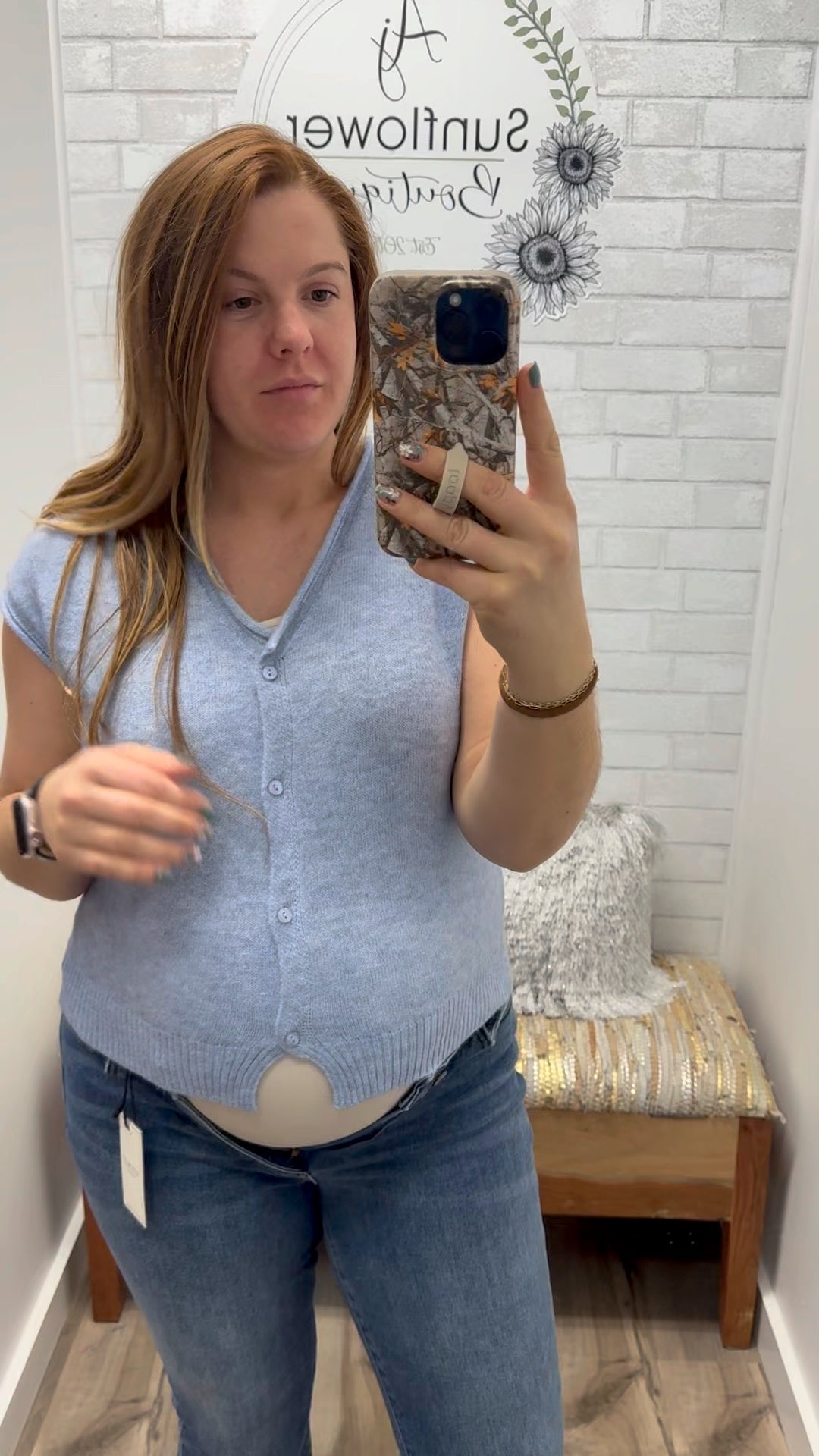 Soft Breeze Button Cardigan -Baby Blue