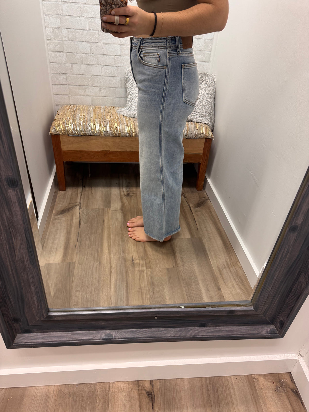 Maddie Mid Rise Ankle Wide Leg Jeans