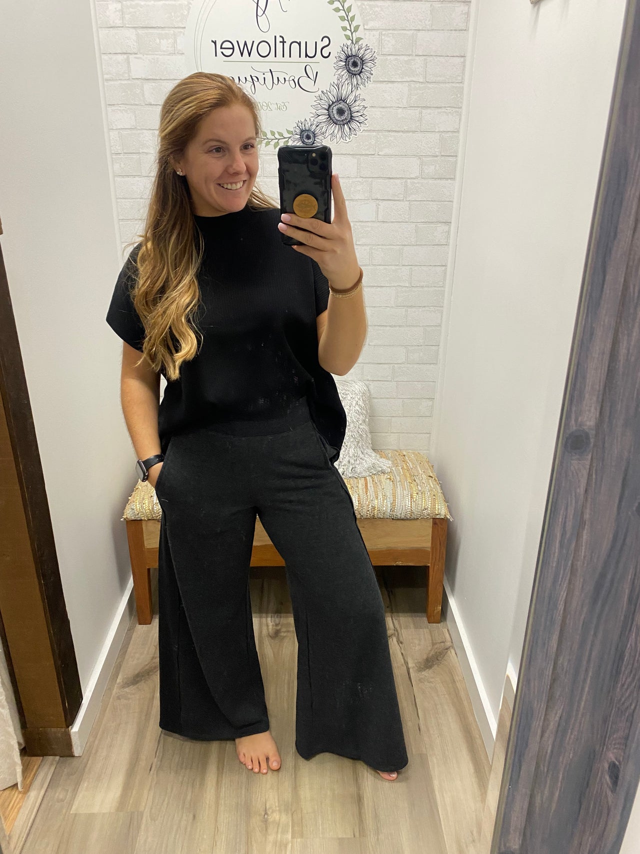 Moonlight Flare Lounge Pants - Washed Black