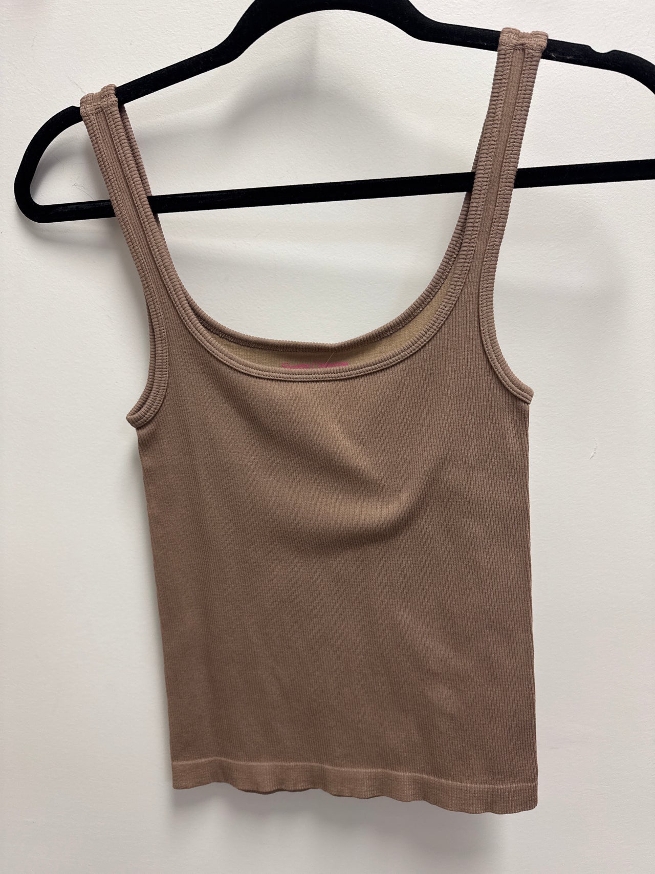 Radiant Ribbed Square Neck Tank - Taupe OS