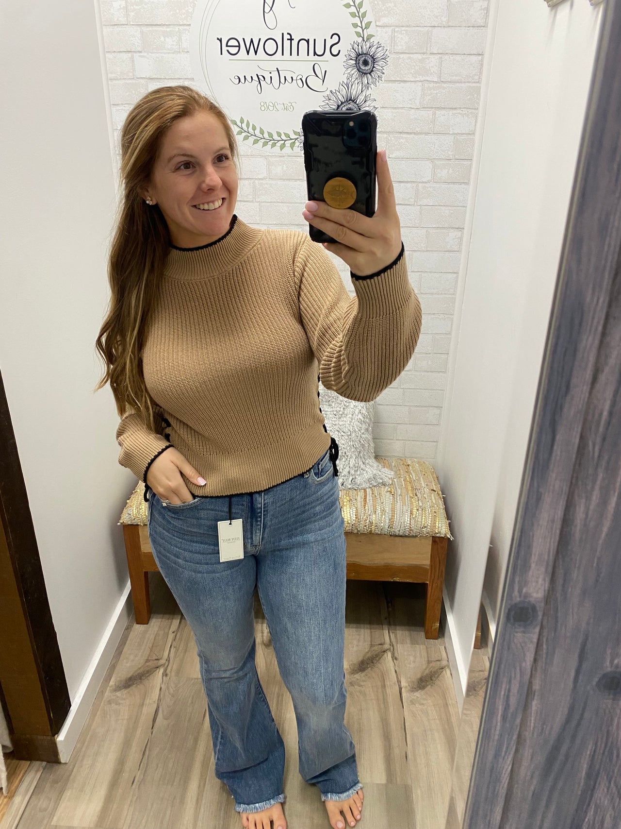 Spiced Cider Side-Tie Sweater