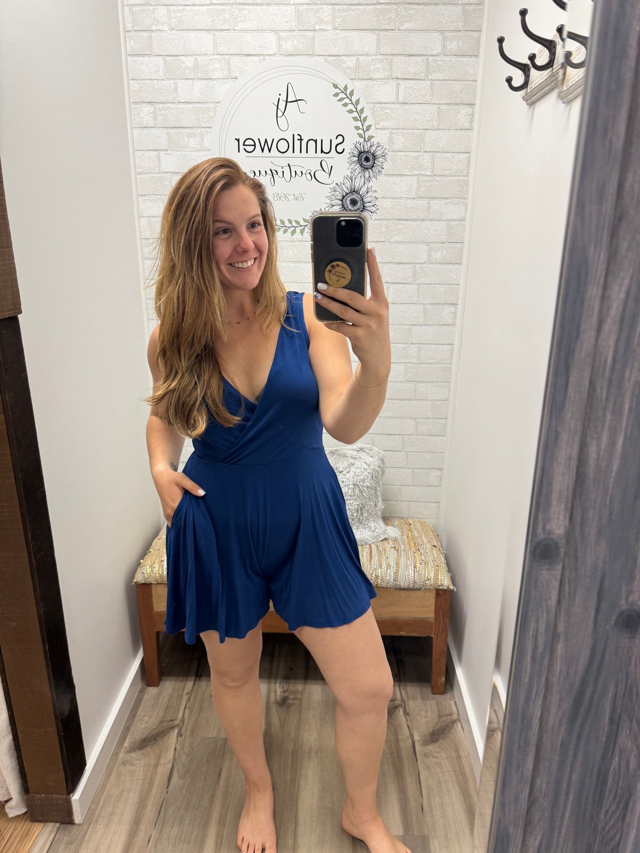 Weekend Wanders Romper-Navy