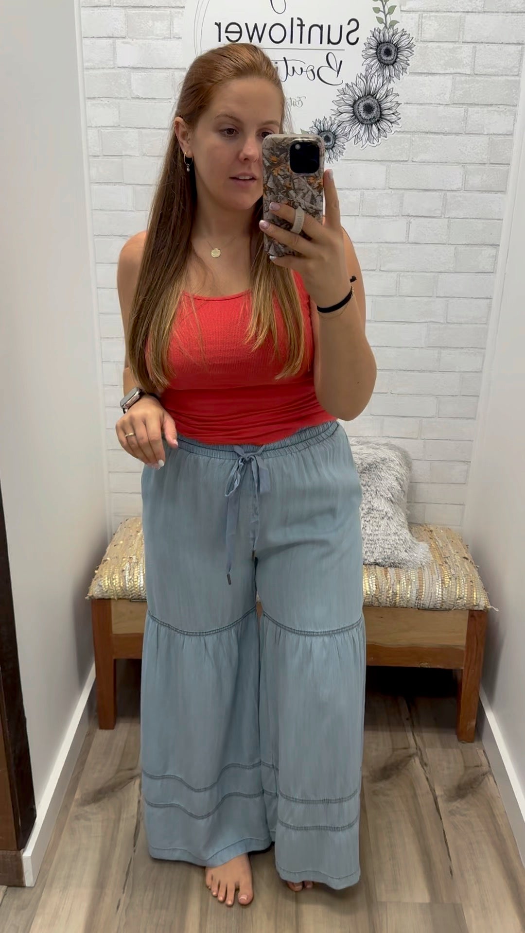 Chambray Wide Leg Pant