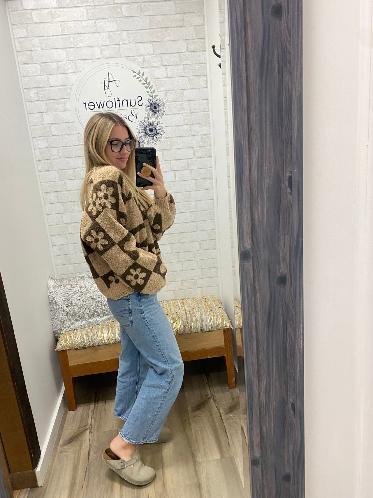 Sweetheart Check Sweater