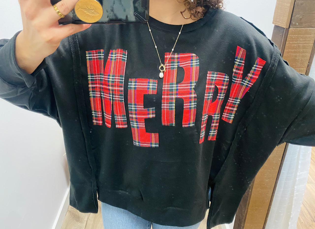 Merry Plaid Patchwork Pullover
