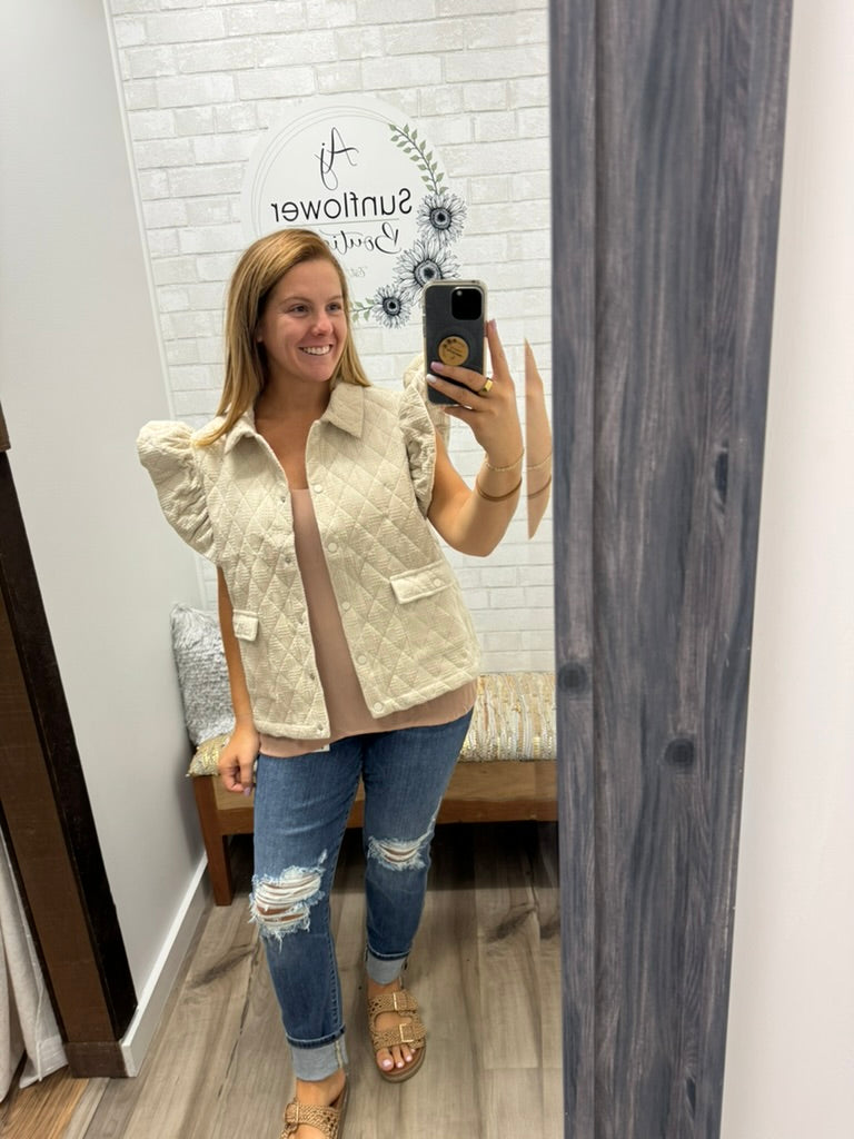 Harvest Ruffle Quilted Vest