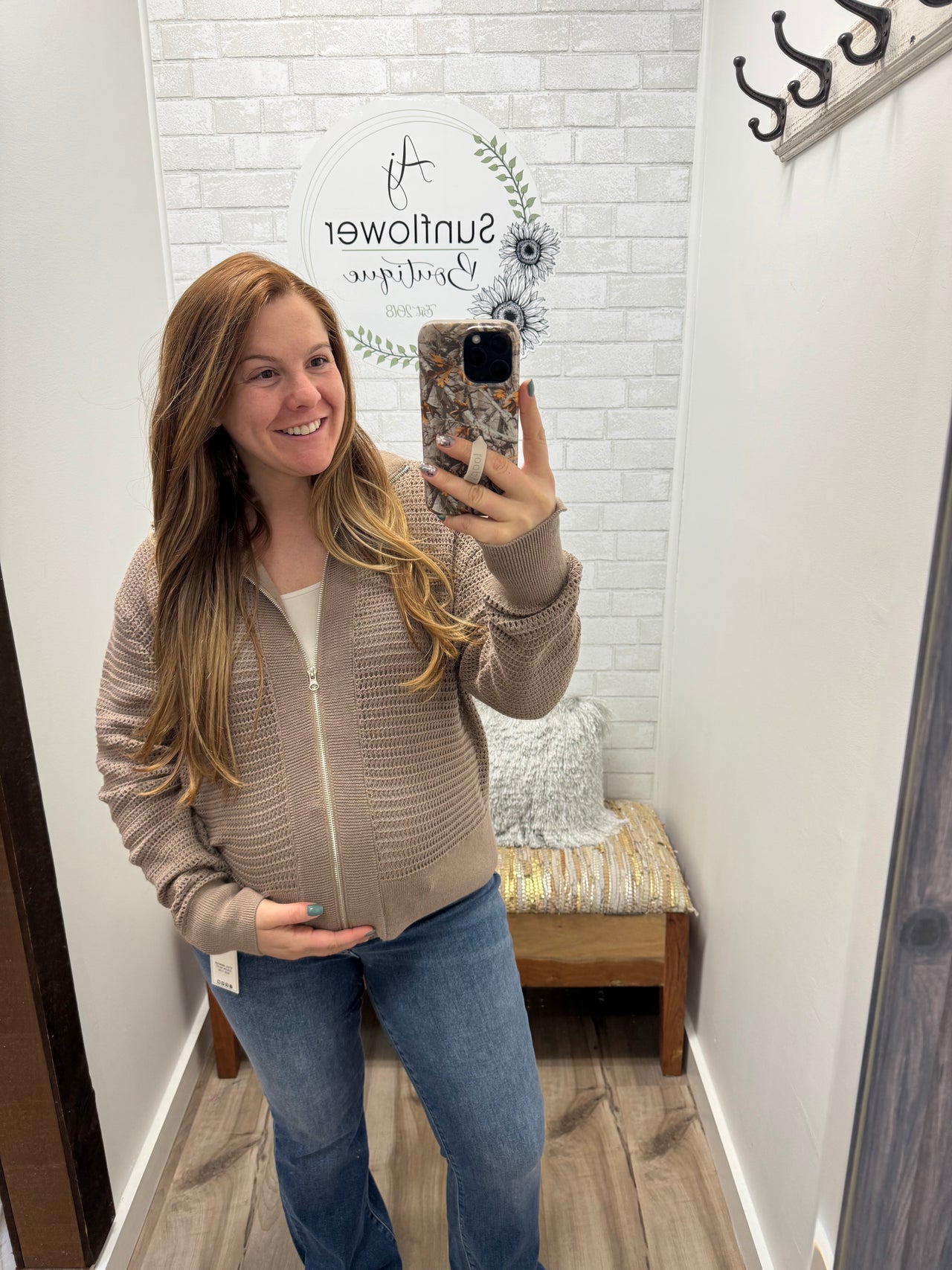 Coffee Run Zip Up Sweater