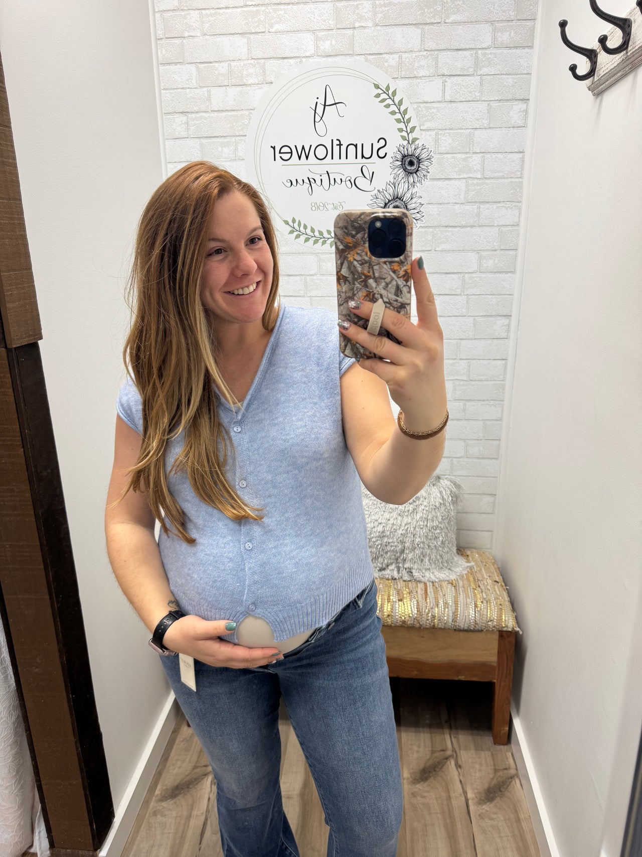 Soft Breeze Button Cardigan -Baby Blue