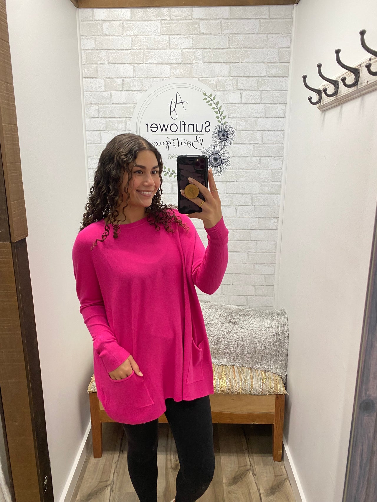 Forever Favorite Pocket Sweater-Pink