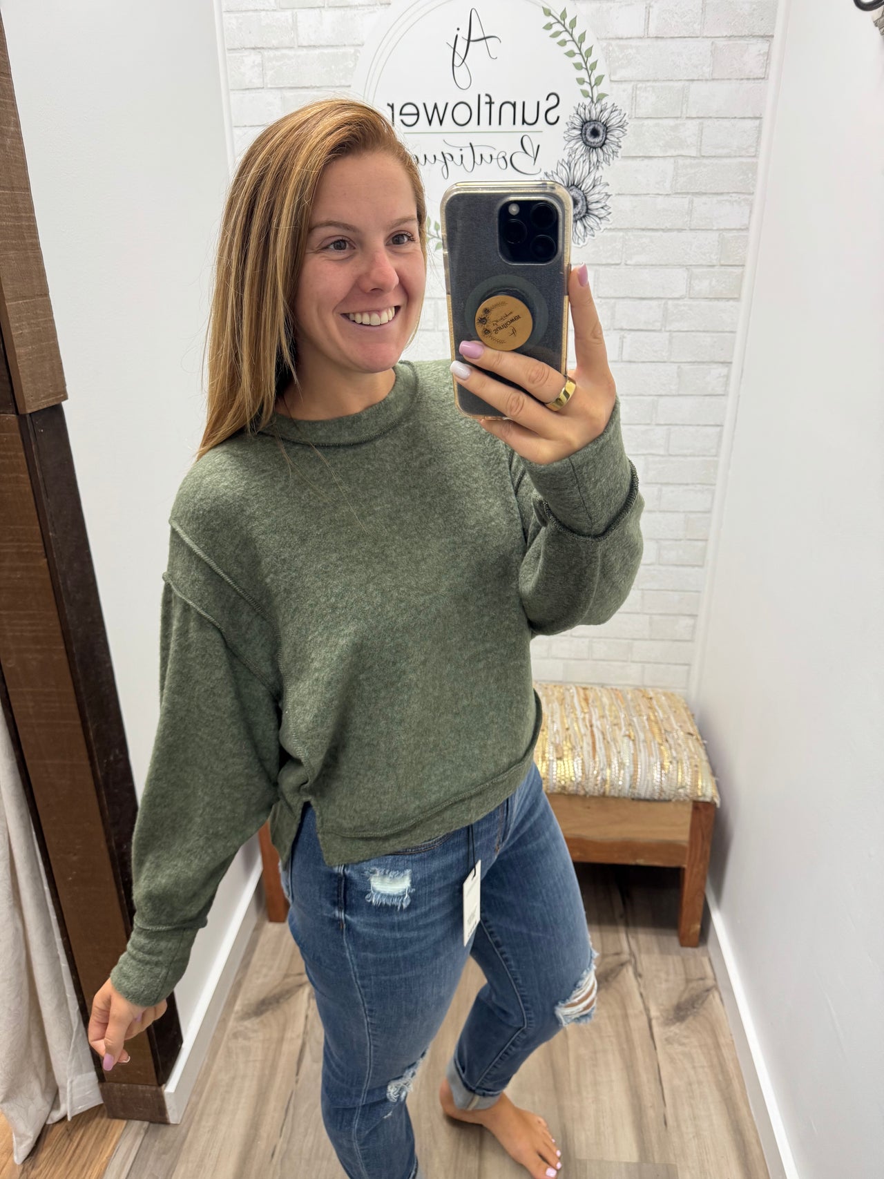 Everyday Ease Sweater -Olive