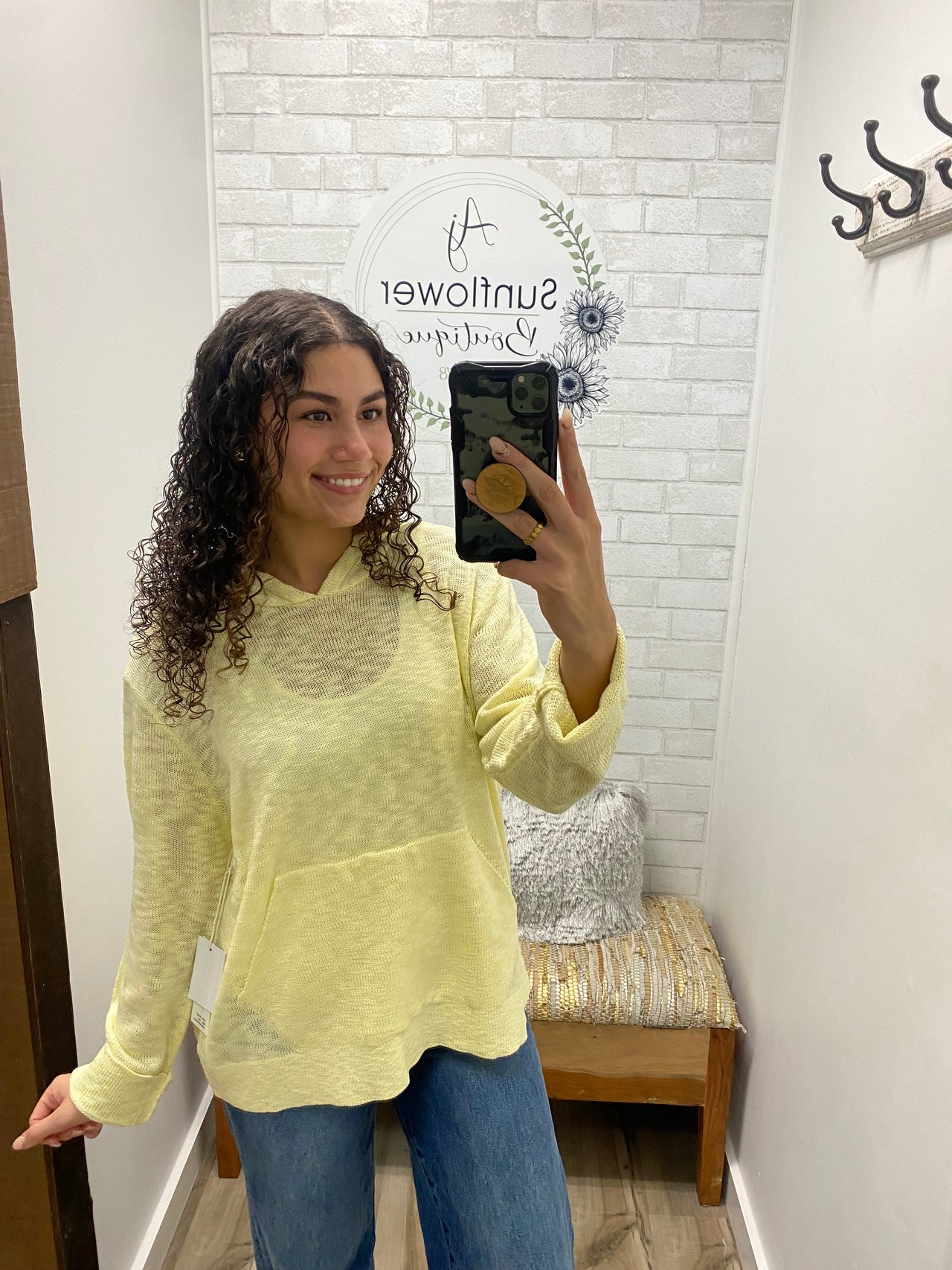 Beach Breeze Hooded Sweater-Yellow