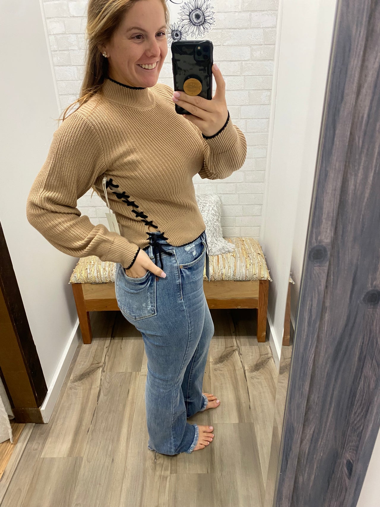 Spiced Cider Side-Tie Sweater