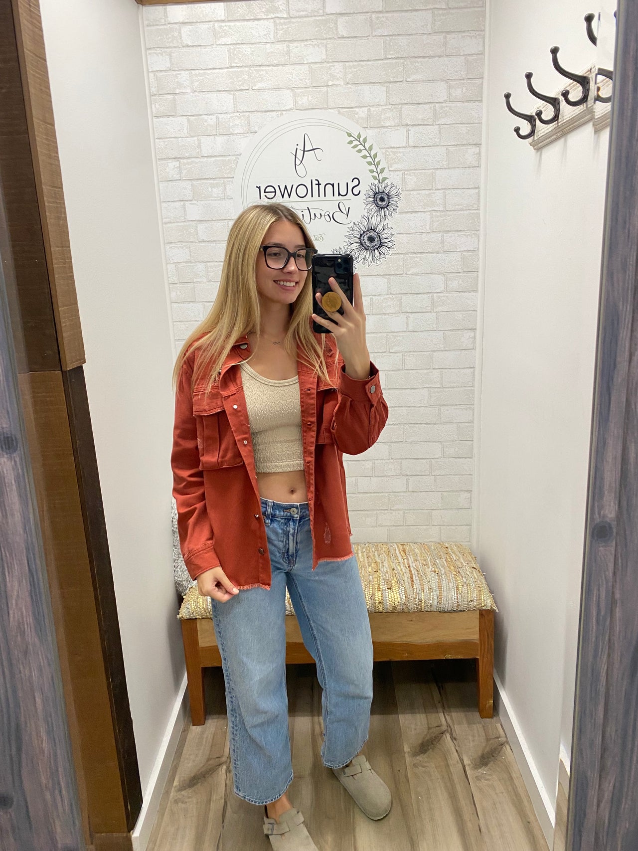 Harvest Stroll Denim Jacket - Rust-ish