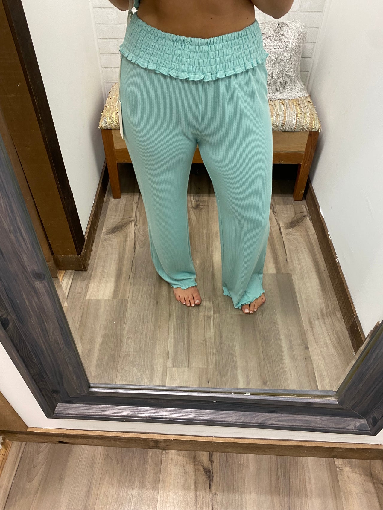 Cozy Chic Ribbed Knit Pants Sage
