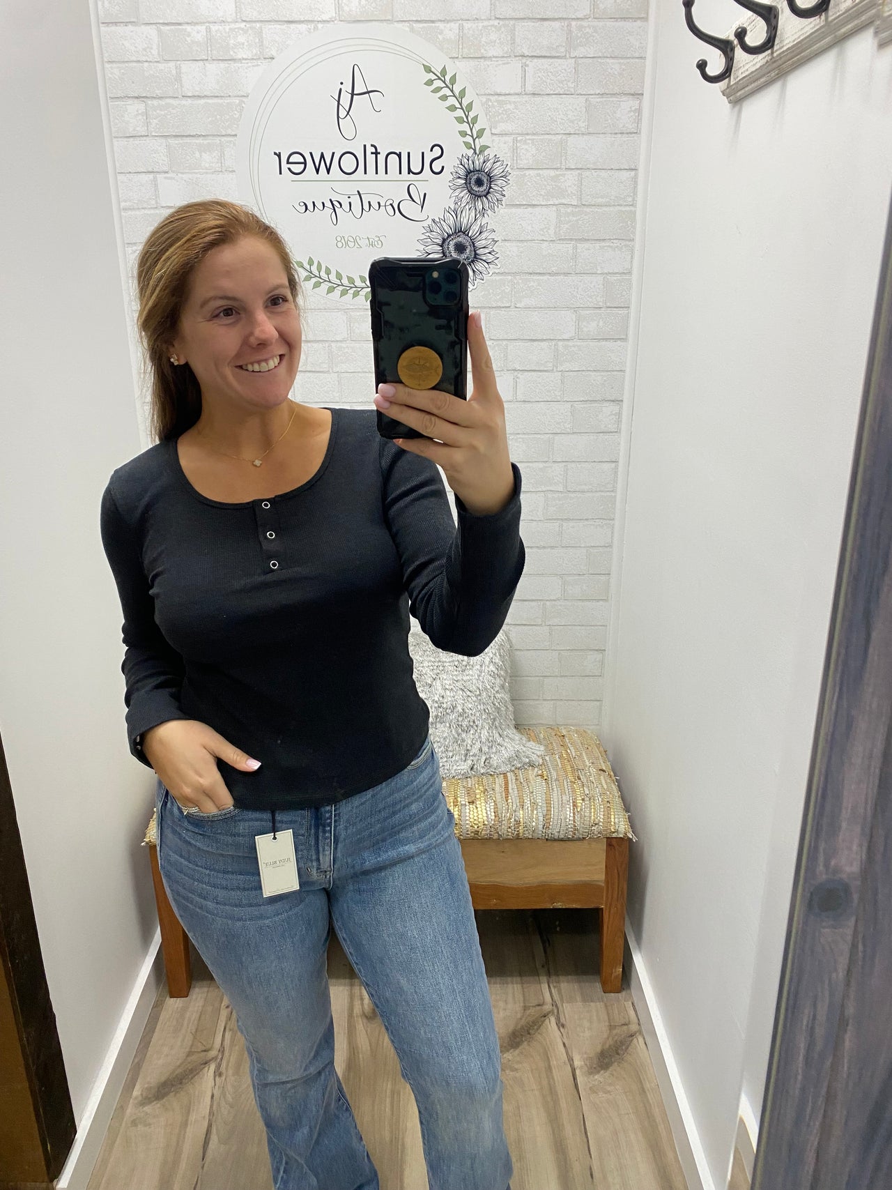 Moonlight Lounge Henley-Washed Black
