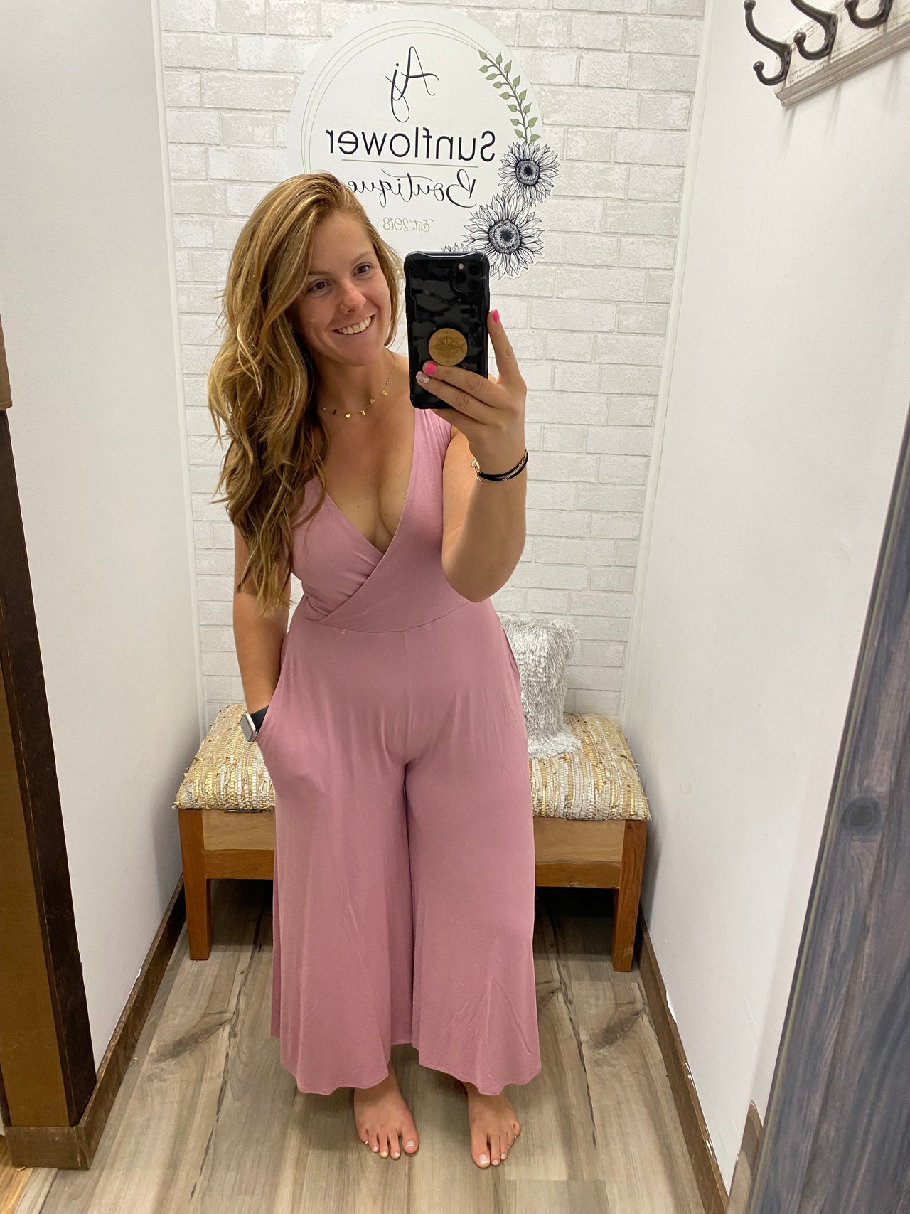 Ready for Date Night Jumpsuit -Dusty Pink
