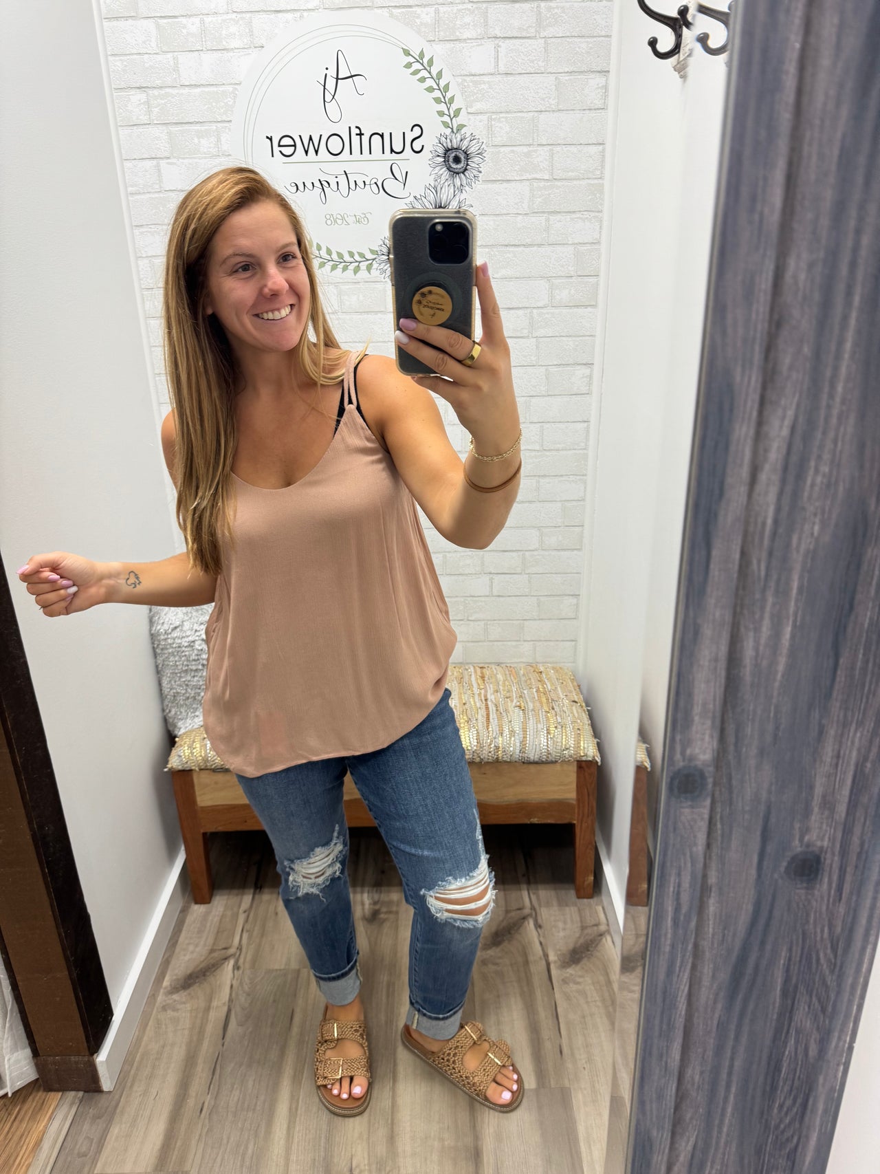 Effortless Days Double Strap Cami- Beige