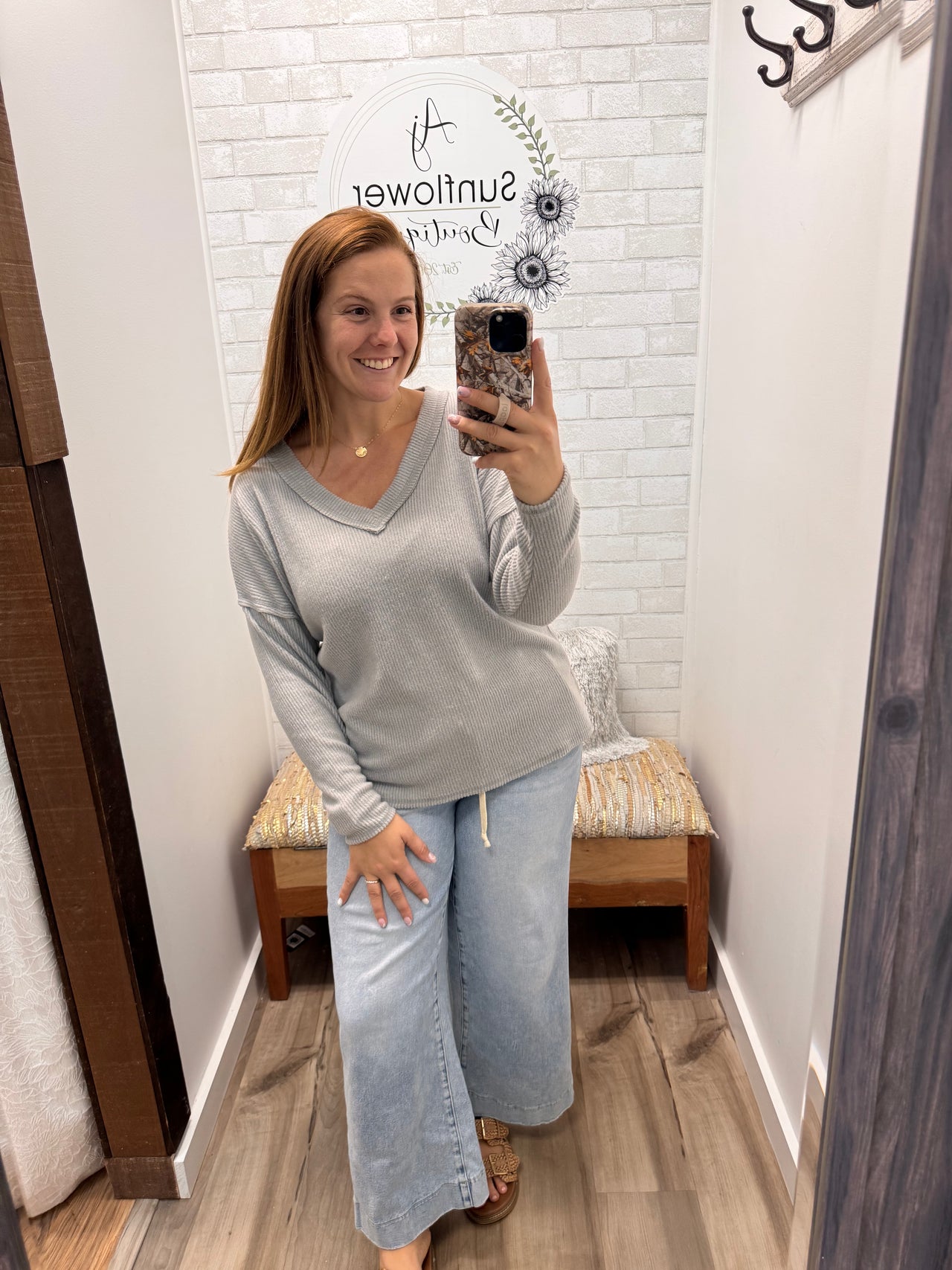 Autumn Essential Ribbed Sweater - Grey