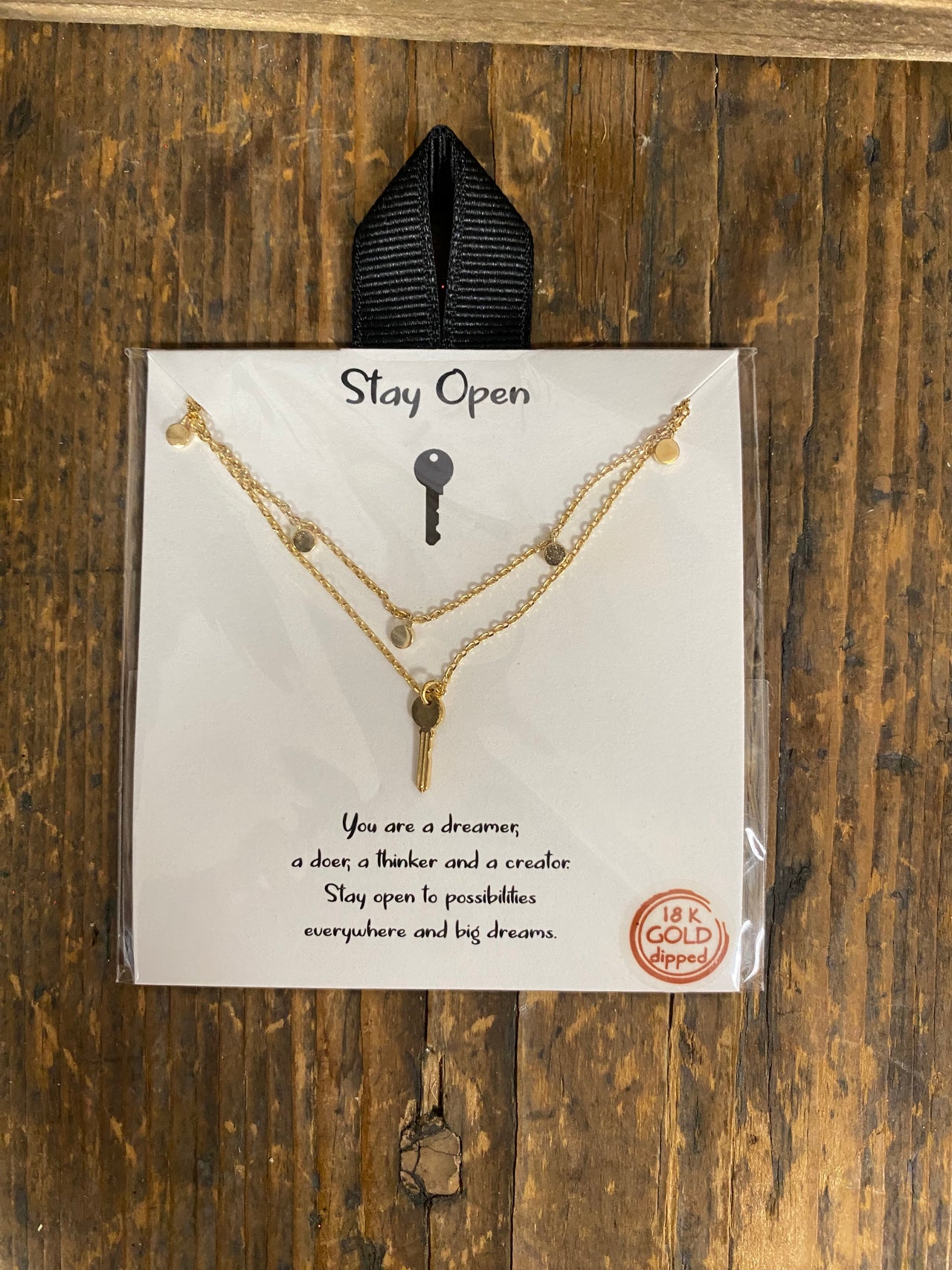 Stay Open Key - Double Layer Short Necklace