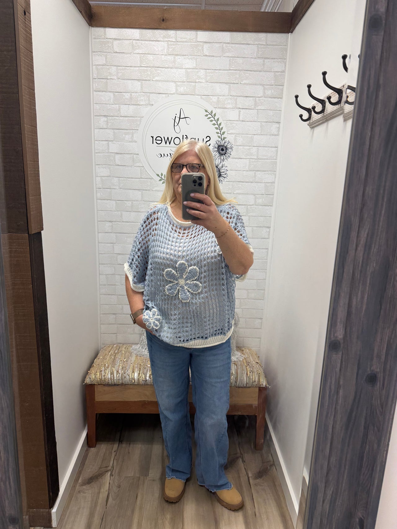 Coastal Flower Net Sweater