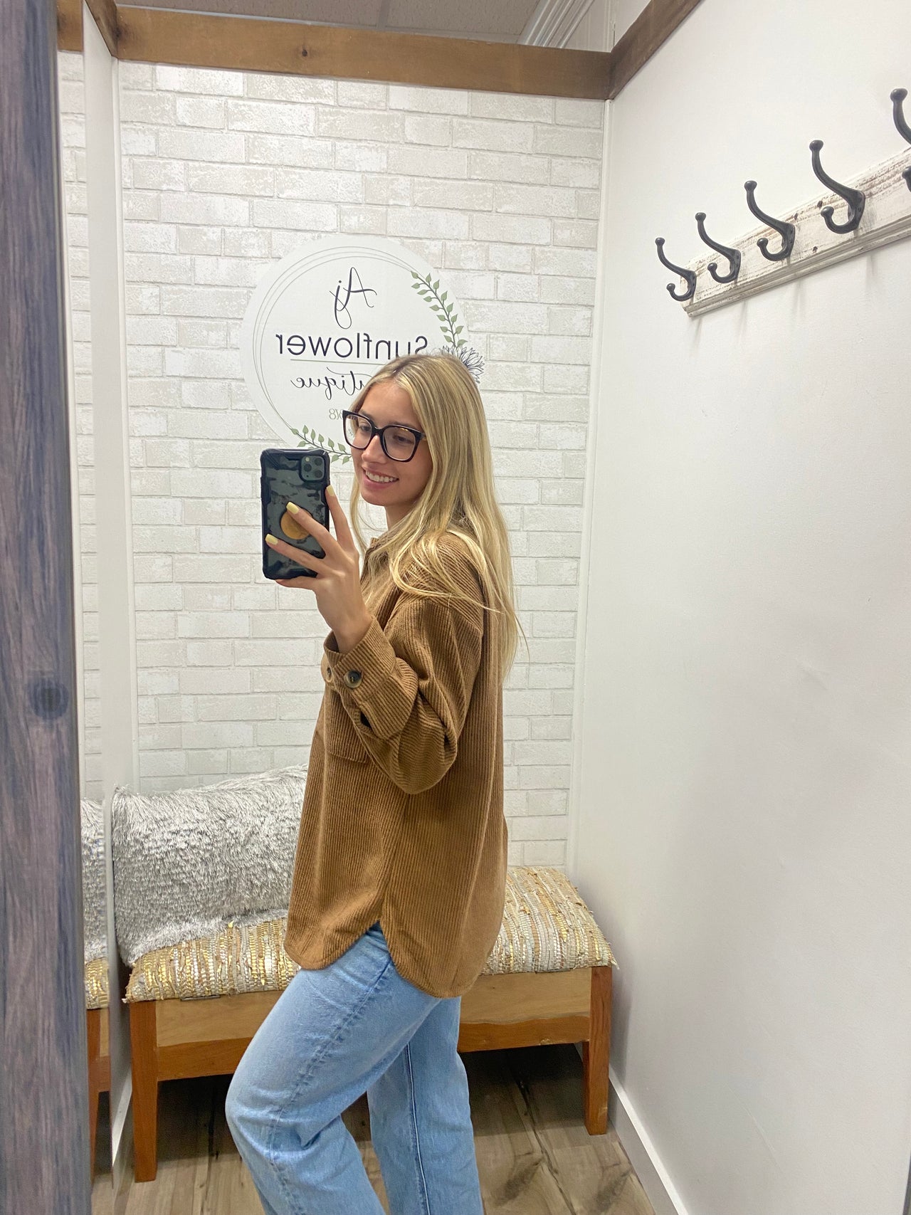 Fall Breeze Waffle Shacket- Mocha