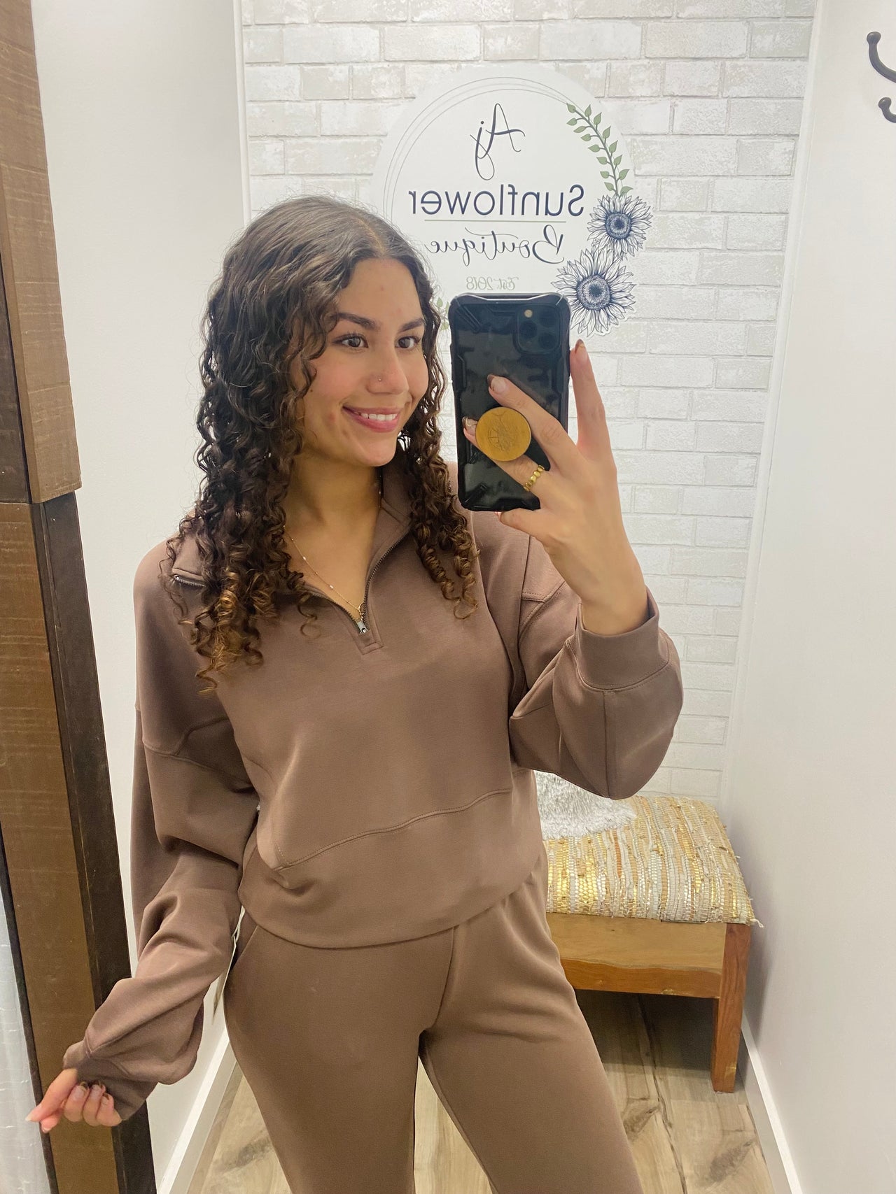 Cabin Cloud Quarter Zip- Chocolate