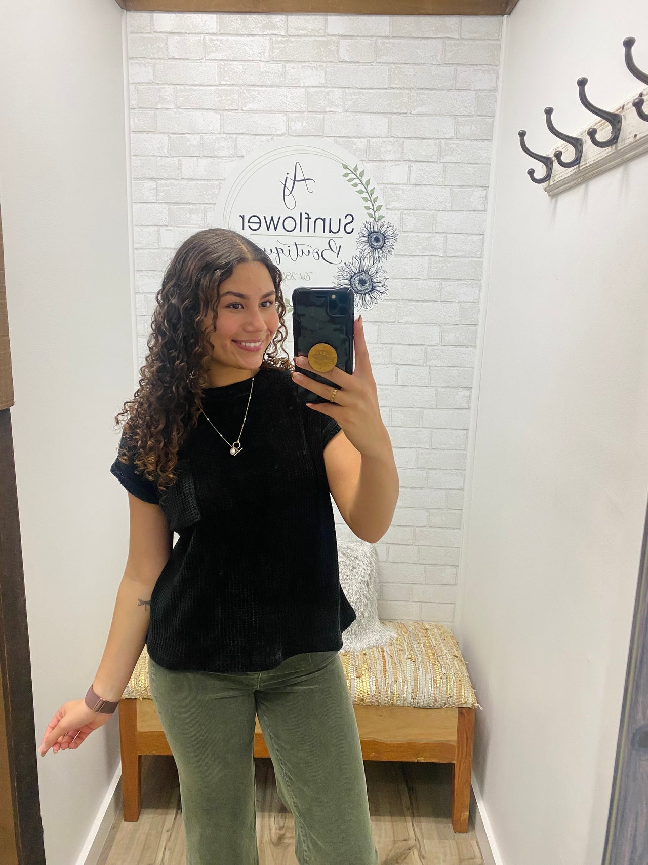 Winter Chill Mock Neck Top- Black