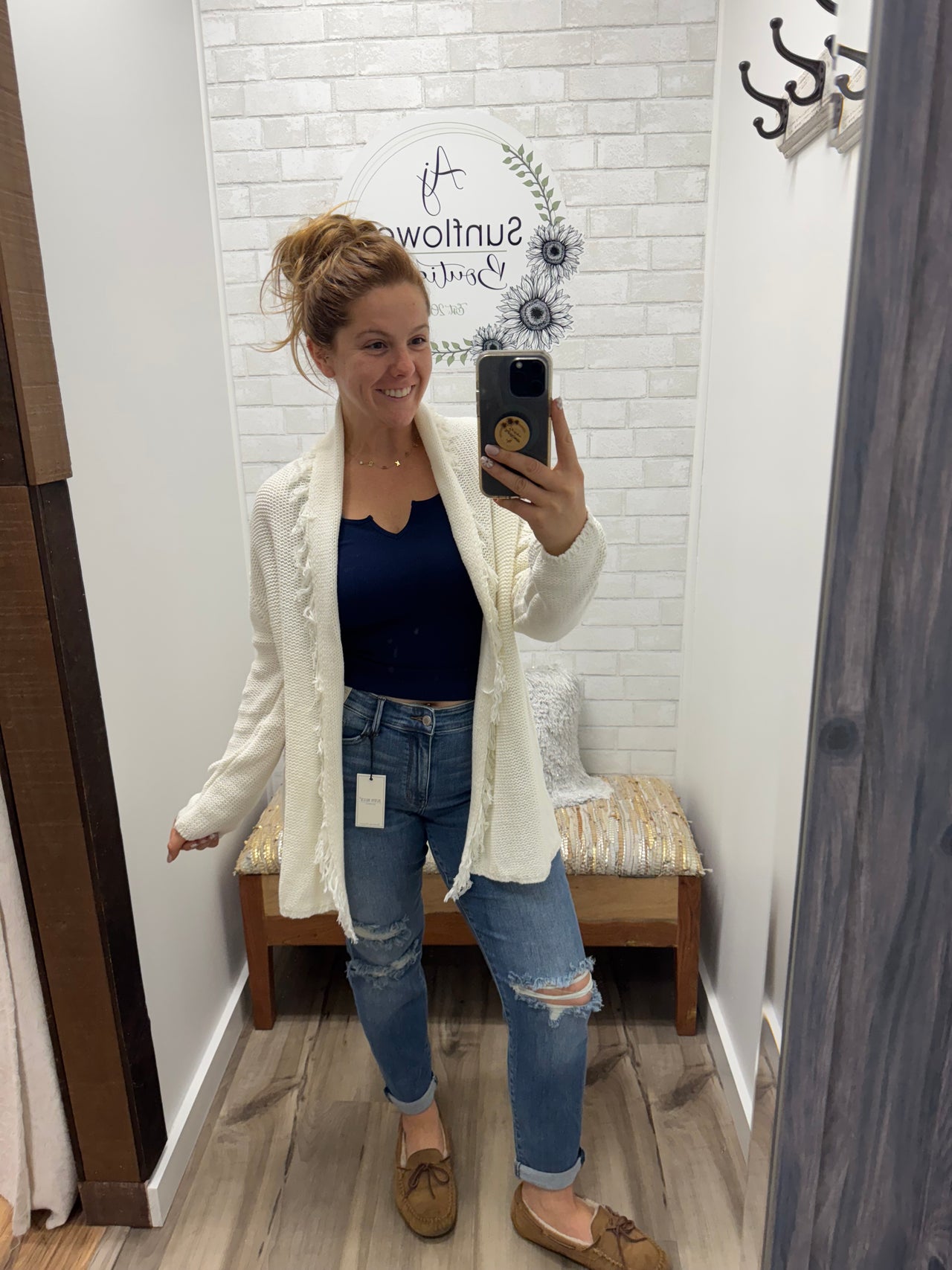 Backyard Bonfire Flag Cardigan