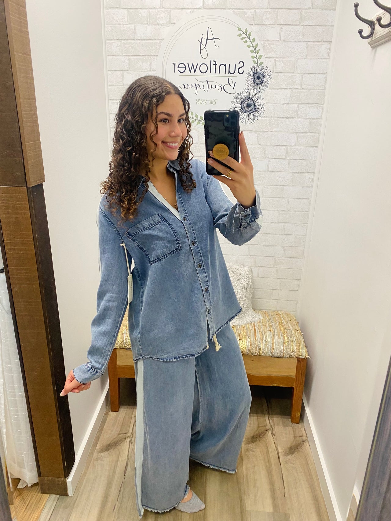 Off-Duty Tencel Button Down —Denim