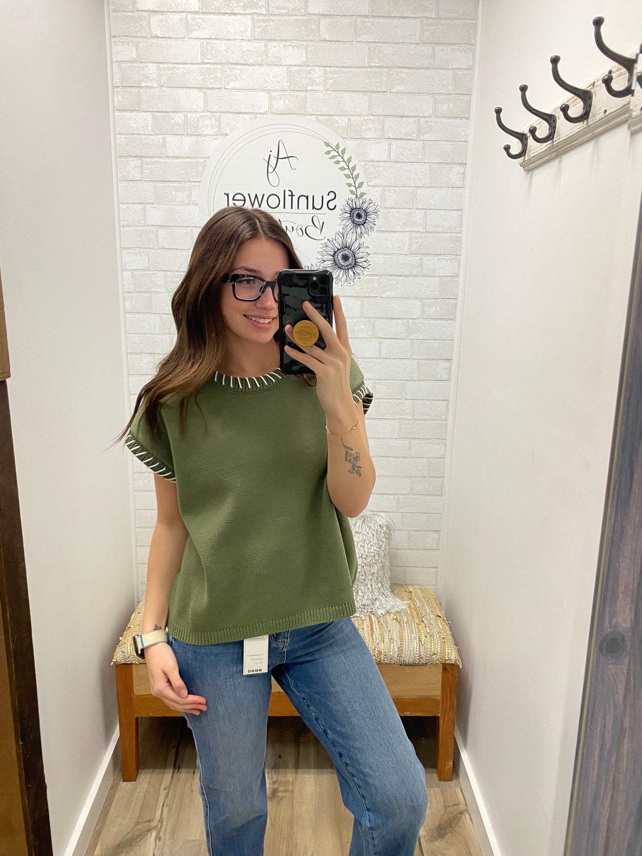 Closet Staple Knit Sweater- Lt Olive