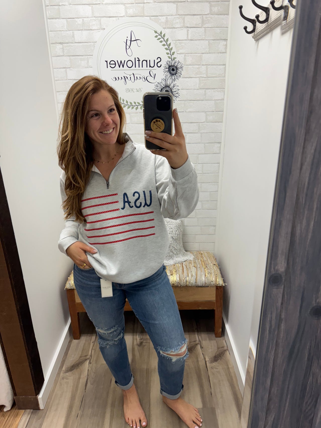 USA Flag Quarter Zip