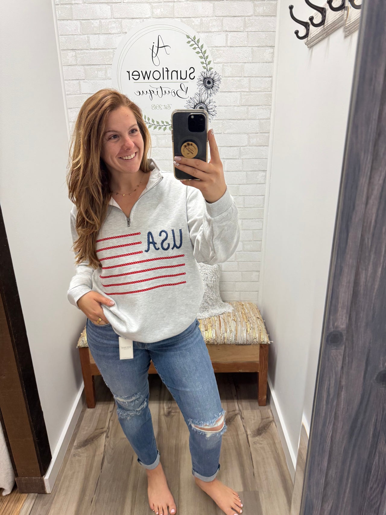 USA Flag Quarter Zip