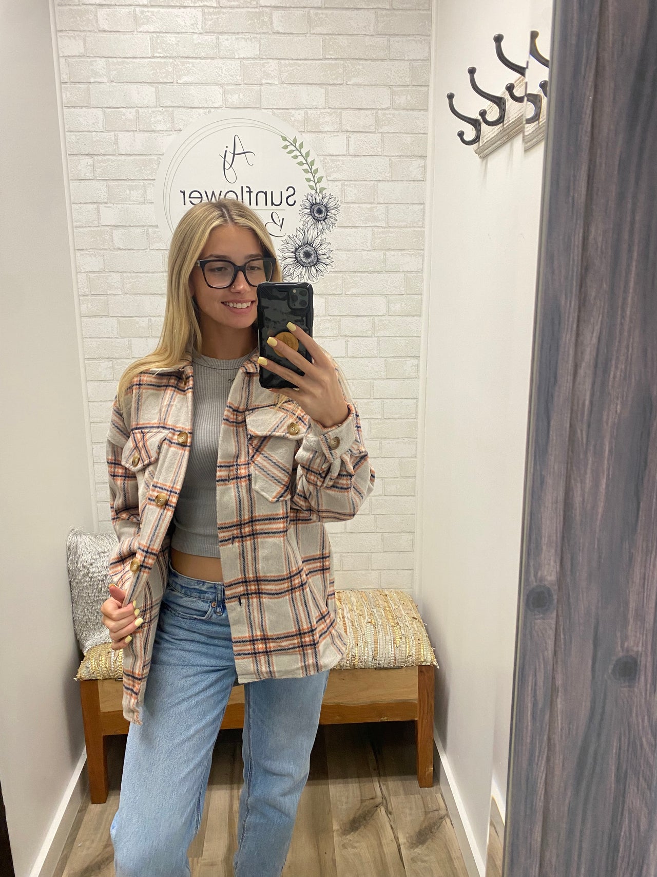Pumpkin Patch Plaid Shacket