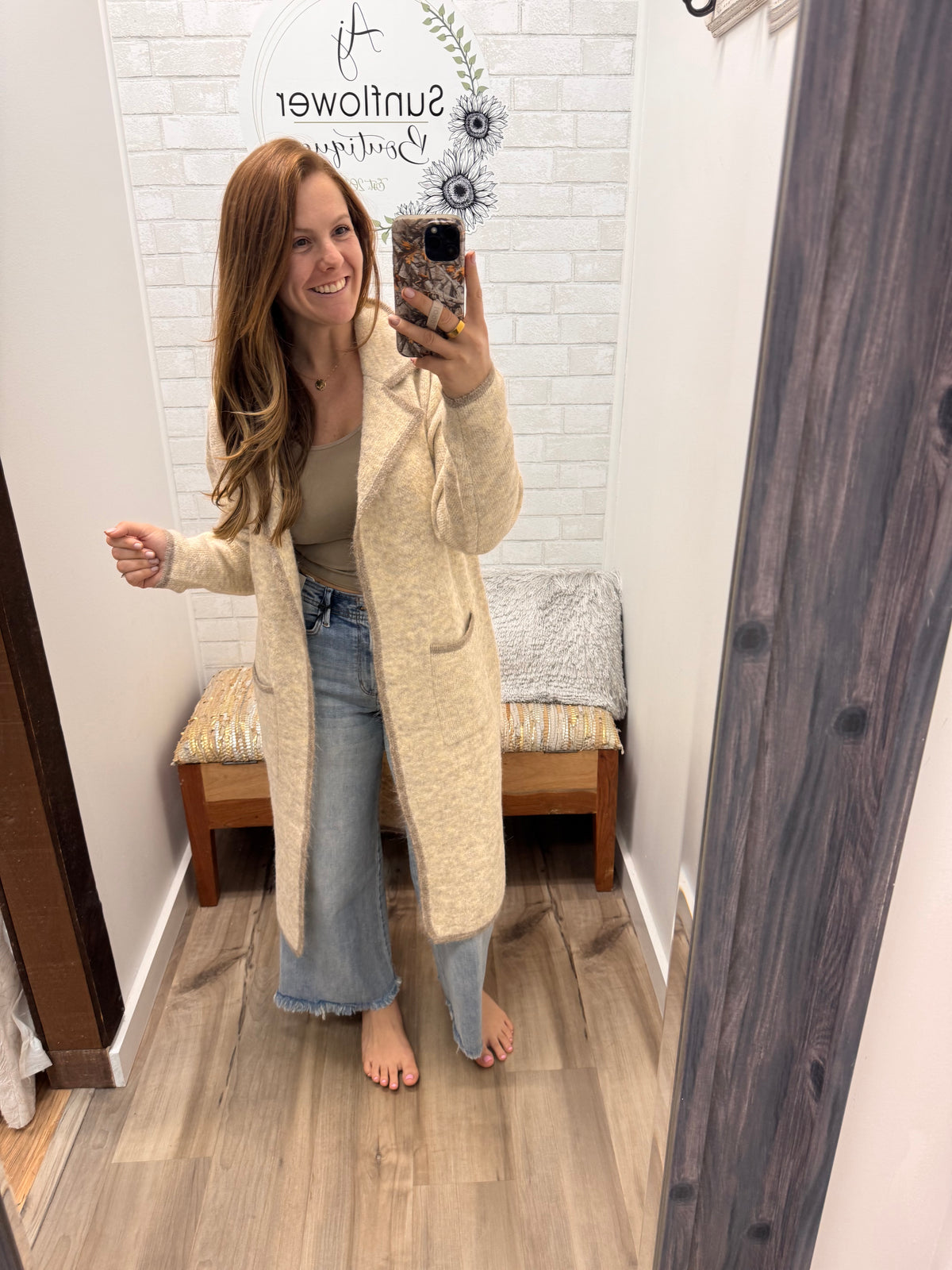 Cozy Days Longline Cardigan - Oatmeal