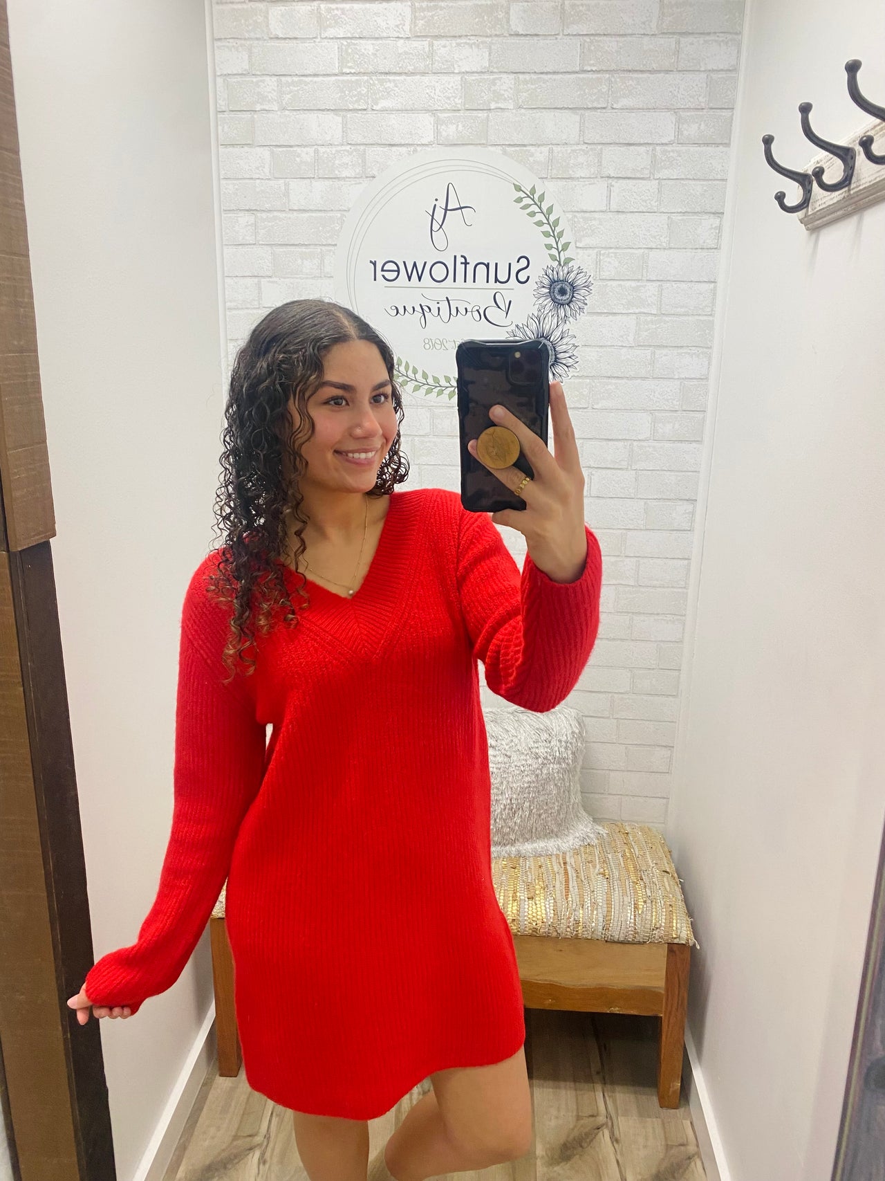 The Cozy Chic Sweater Dress-Red