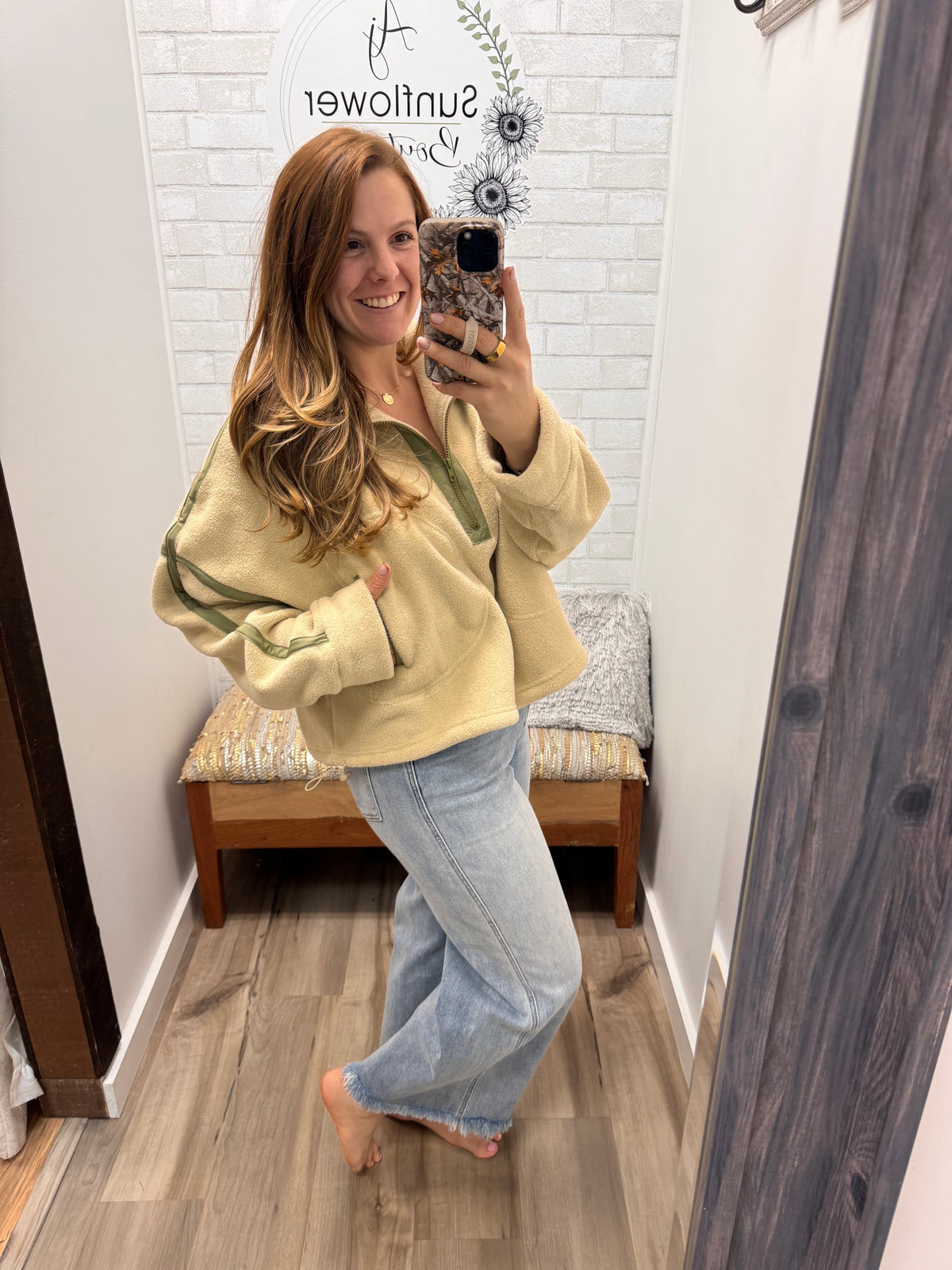 Weekend Escape Quarter Zip - Beige