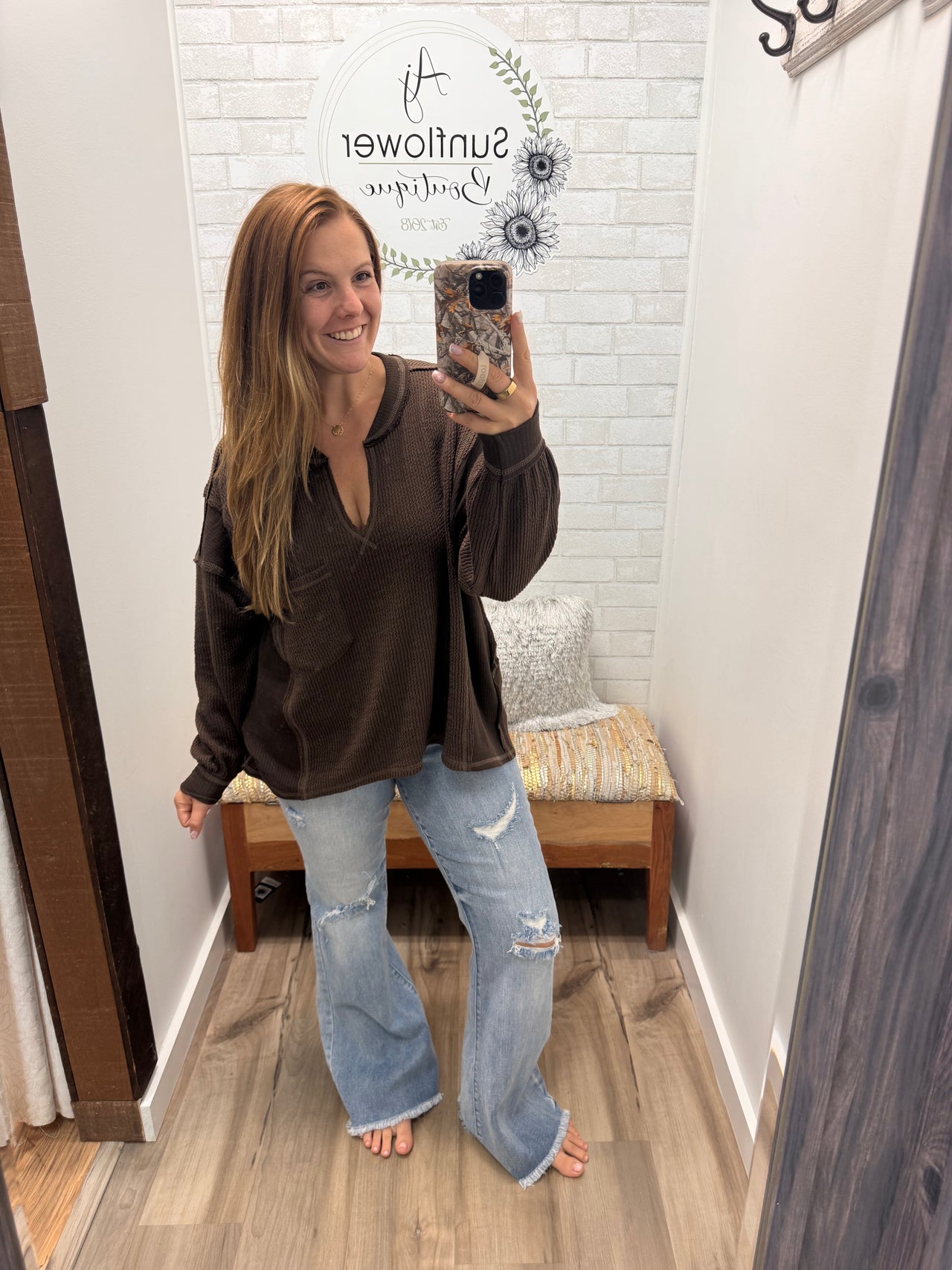 Coffee Run Waffle Top – Mocha