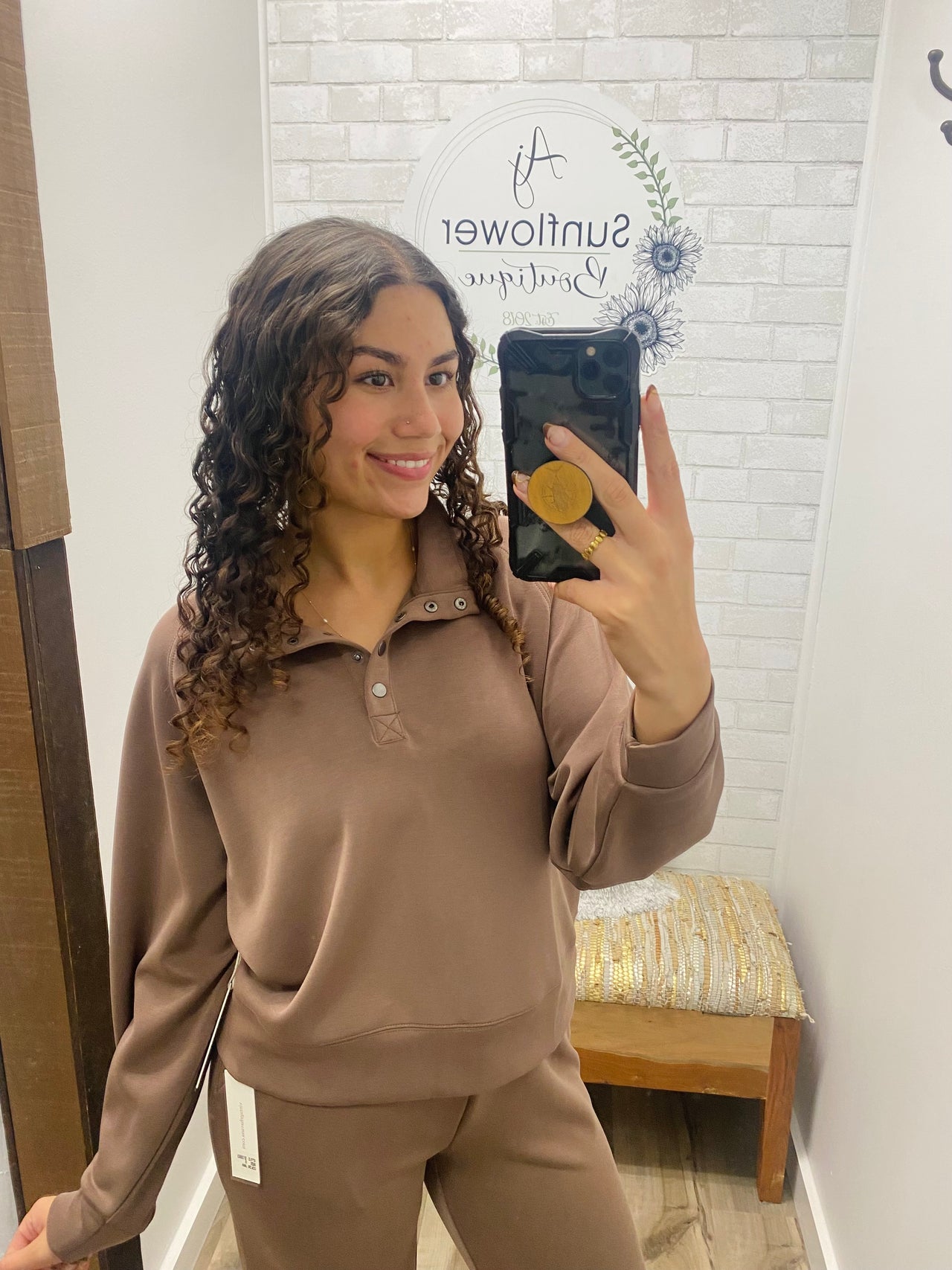 Cabin Cloud Henley- Chocolate