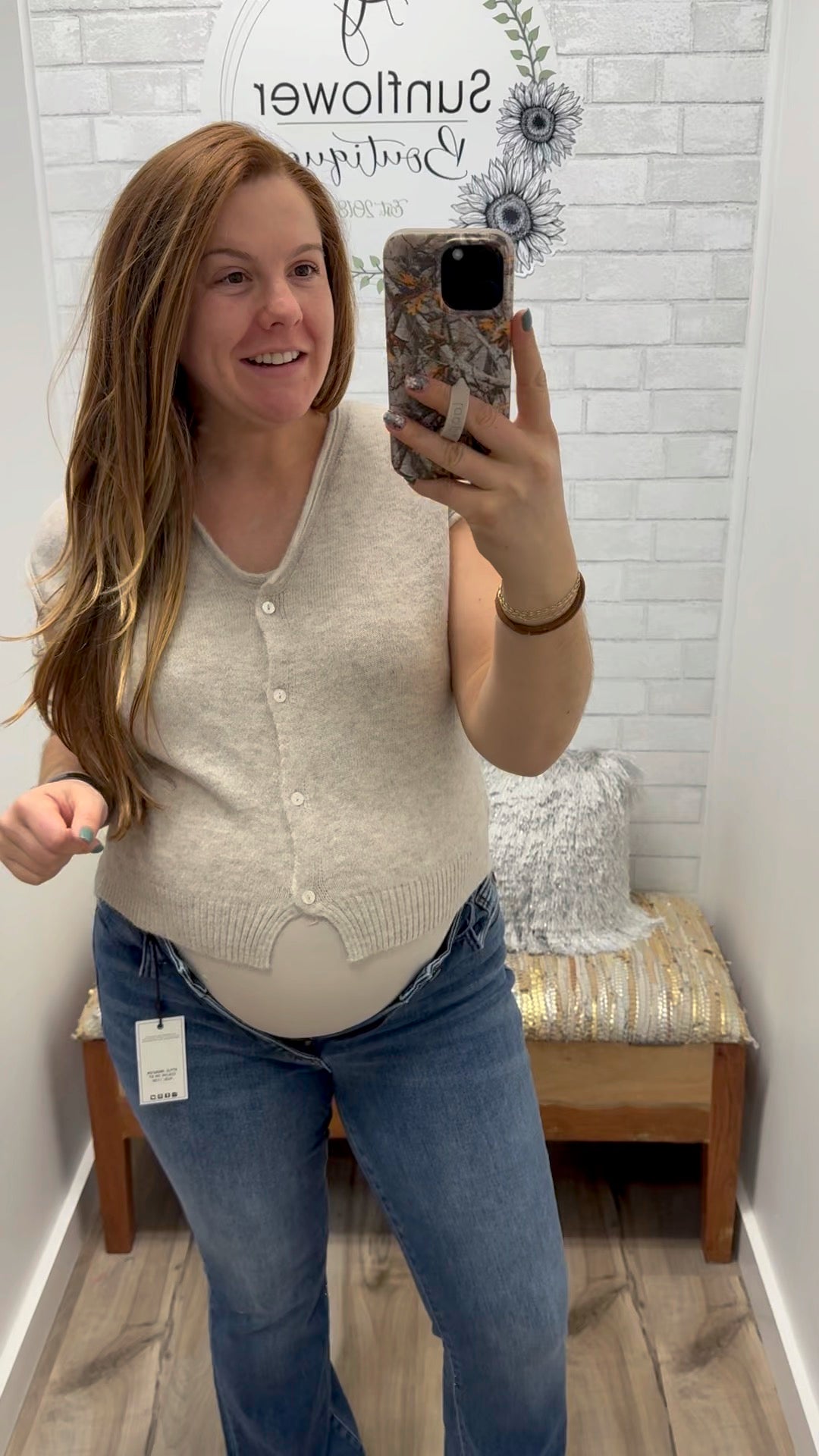 Soft Breeze Button Cardigan -Lt. Tan