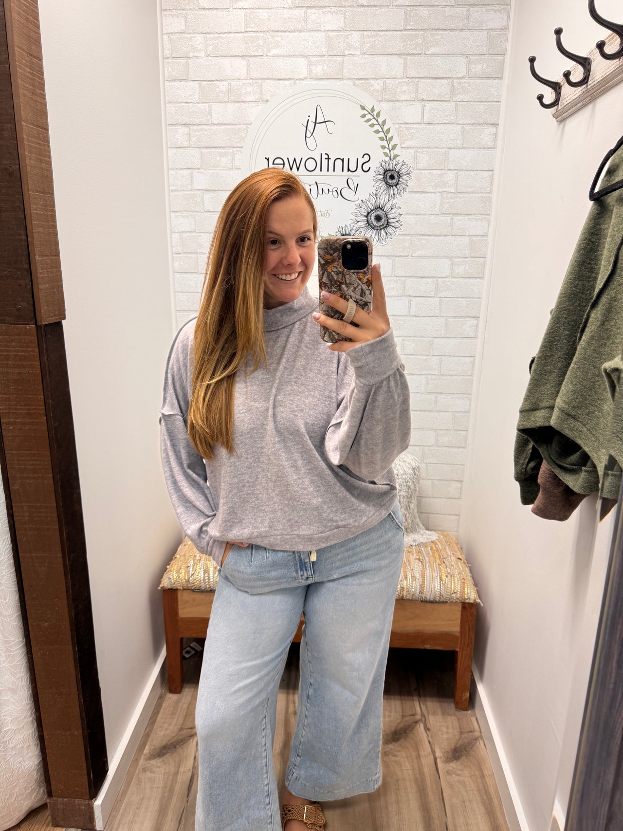 Cozy Days Mock Neck - Grey