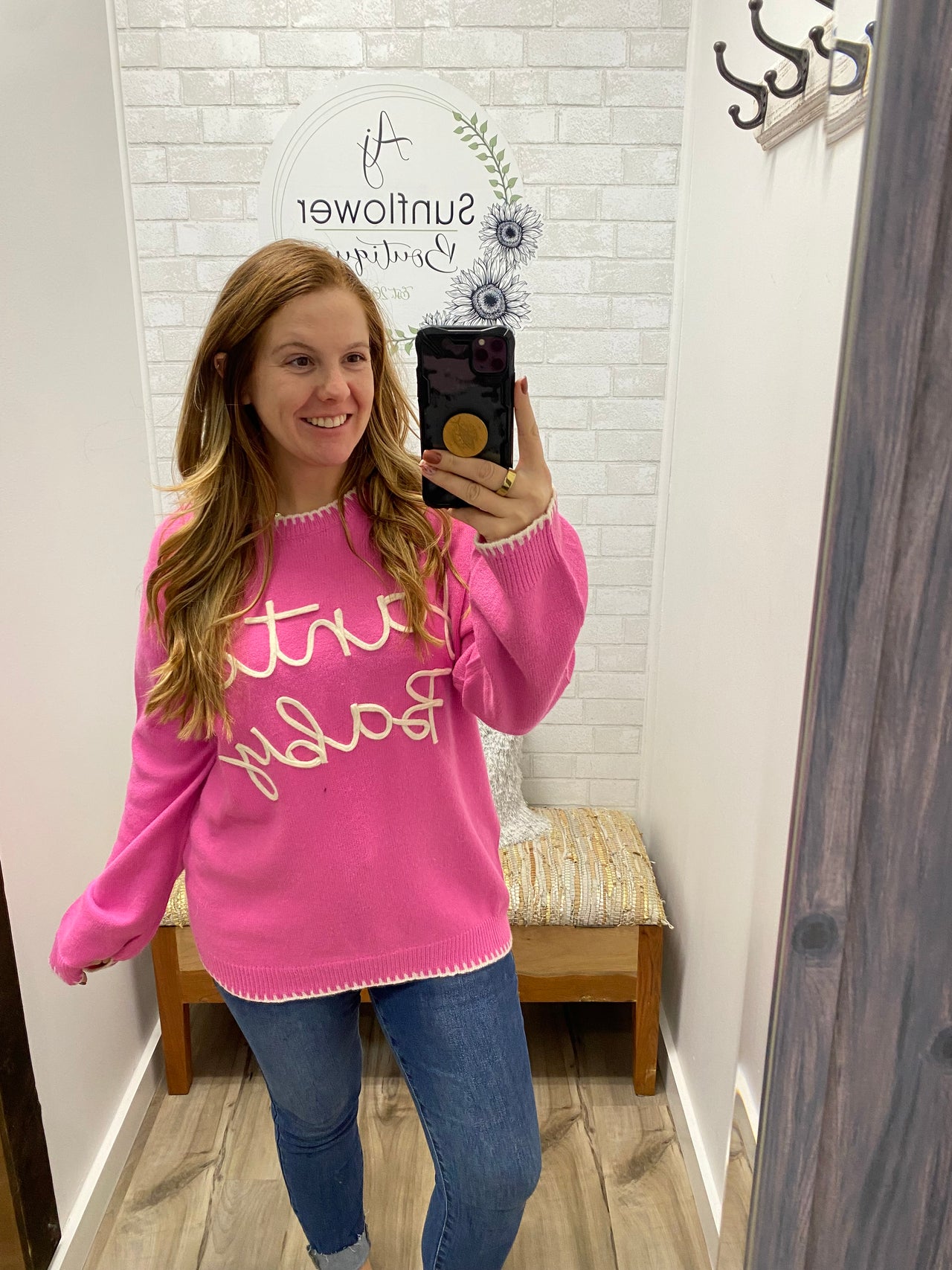 Pretty in Pink Santa Baby Sweater