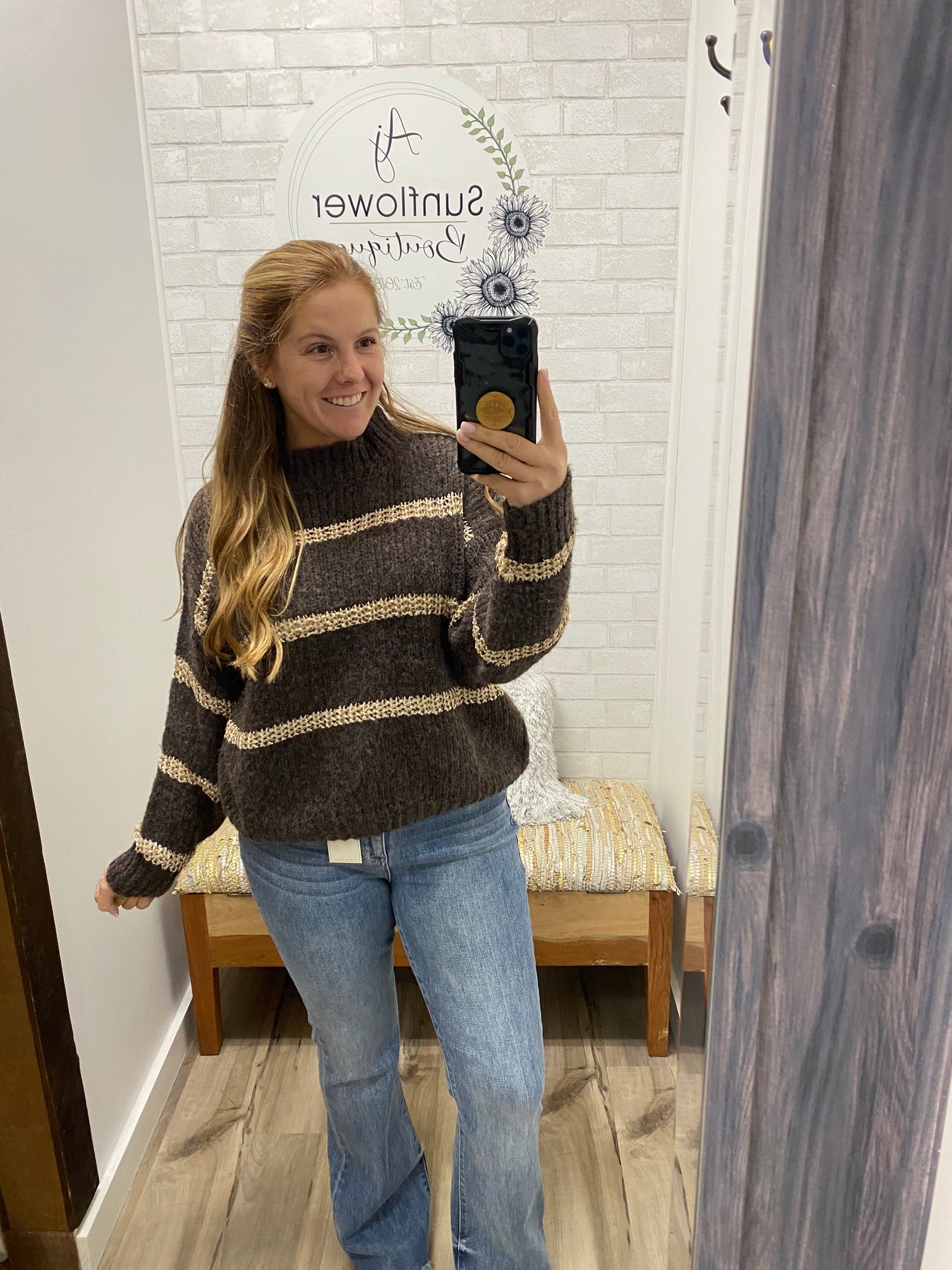 Toasted Marshmallow Striped Sweater