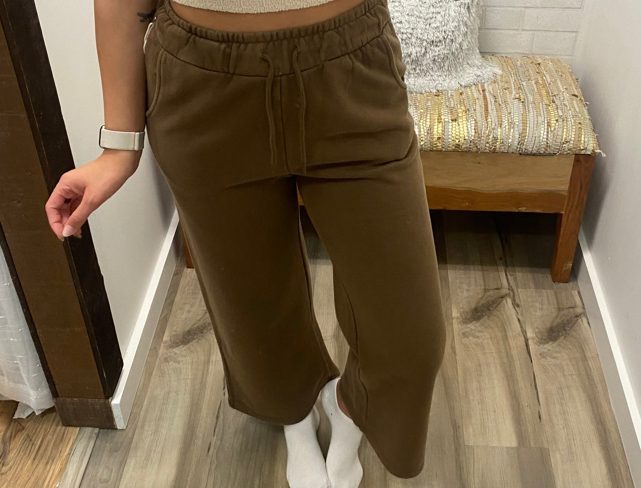 Warm Drift Wide Leg Pant — Coffee