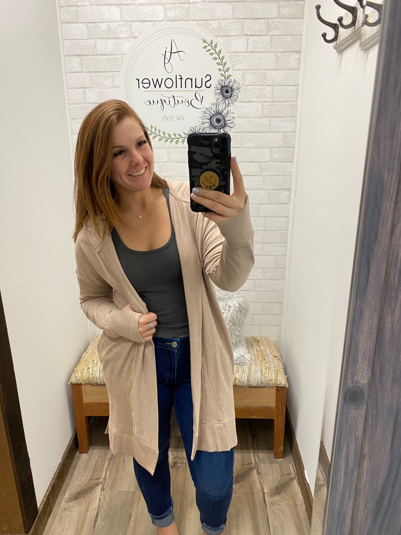 Ready for Work Hooded Cardigan Beige