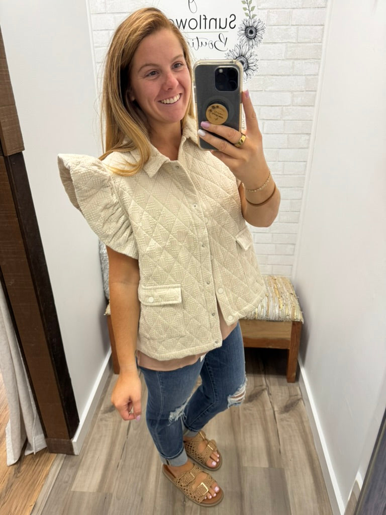 Harvest Ruffle Quilted Vest